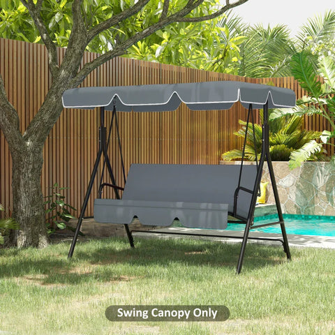 Rootz Hollywood Swings - Replacement Roof - Garden Swing - Swing Canopy - UV50+ Protection - Protection Rain - 200g/m² Polyester - Dark Gray - 192W x 144D cm