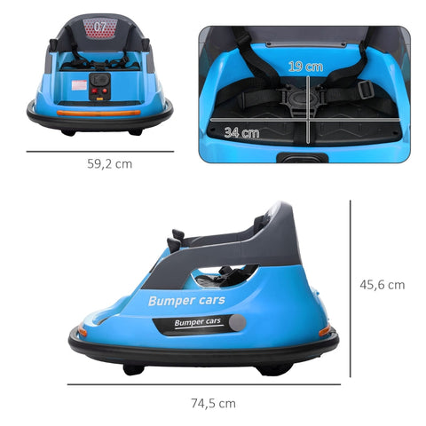Rootz Electric Scooter for Children - Kids Ride-On Scooter - Child's Motorized Vehicle - Dual Motors - 360° Rotation - Safety Features - 74.5cm x 59.2cm x 45.6cm - Plastic and Metal - Blue+Gray+Black