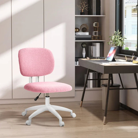 Rootz Office Chair - Computer Chair - Swivel Chair - Height Adjustable - Foam Padding - Pink - 48 cm x 53 cm x 80-90 cm