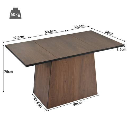 Rootz Modern Kitchen Dining Table - Bistro Table - Unique Design Table - Timeless Elegance - 138.5cm x 80cm x 75cm
