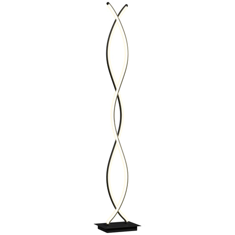 Rootz Floor Lamp - Standing Light - Living Room Lamp - Energy-Saving LED - 35L x 20B x 140H cm - Adjustable Brightness - Black