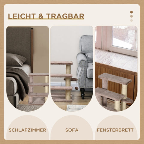 Rootz Pet Staircase - Cat Climbing Steps - Kitty Play Tower - Helps Reach High Areas - Compact & Portable - Sturdy Design - 45cm x 40cm x 48cm