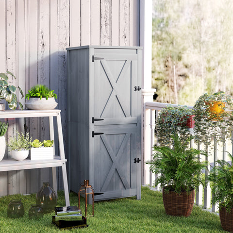 Rootz Compact Wooden Garden Shed - Tool Storage - Equipment House - Weatherproof - 60cm x 60cm x 160cm