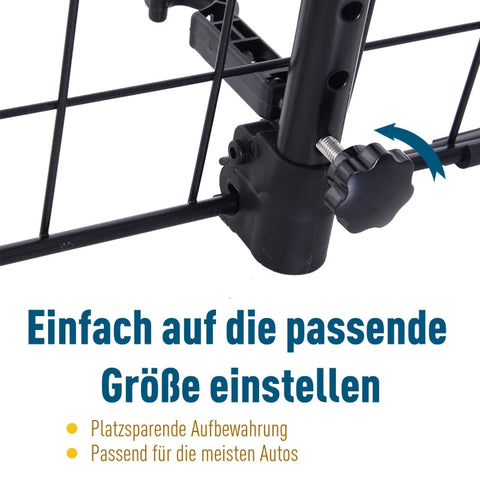 Rootz Dog Guard Car Trunk Grille - Pet Barrier - Adjustable Divider - Durable Metal - Safe Transport - Easy Assembly - (91-145) x 30 cm