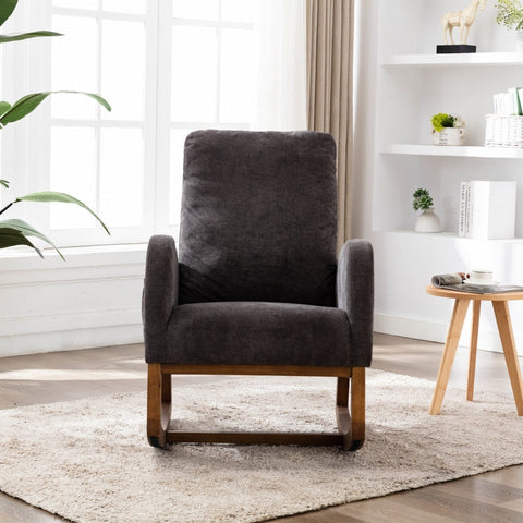 Rootz Mid-Century Modern Rocking Chair - Rocker - Relax Chair - Thick Foam Padding - 69x94x101 cm