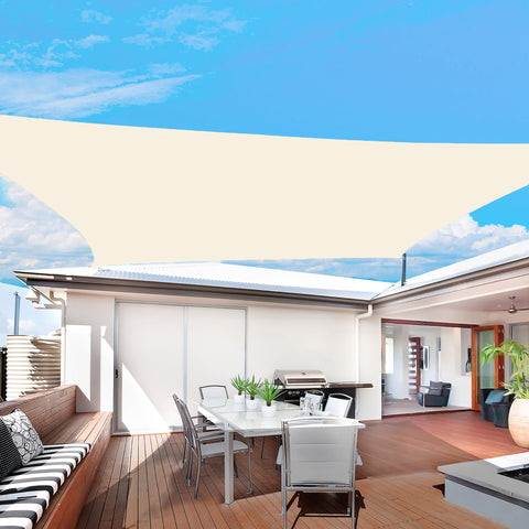 Rootz Sun Sail Awning - Shade Canopy - UV Protection Sail - 185g/m² HDPE - Ideal for Terraces & Gardens - 4x6m Brown