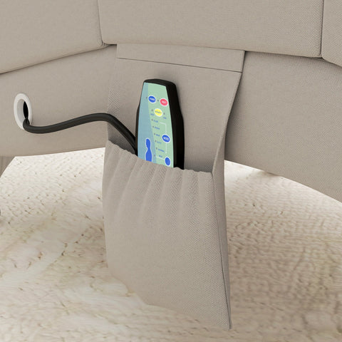 Rootz Relax Armchair Massage Chair - Heating Chaiselongue - Linen Look - Lumbar Support - 56cm x 168cm x 84cm Brown