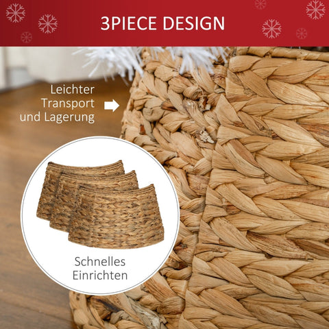 Rootz Christmas Tree Stand Cover - Tree Skirt - Handcrafted - Rustic Style - Water Hyacinth - Metal Reinforcement - Ø60cm x 28cm