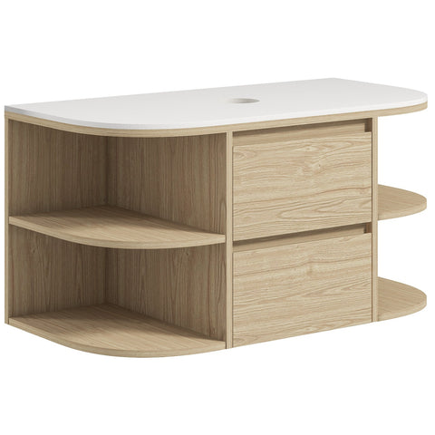 Rootz Bathroom Unit with Sink - Washbasin Cabinet - Soft-Close Drawers - Storage Shelves - MDF - 90cm x 45cm x 46cm