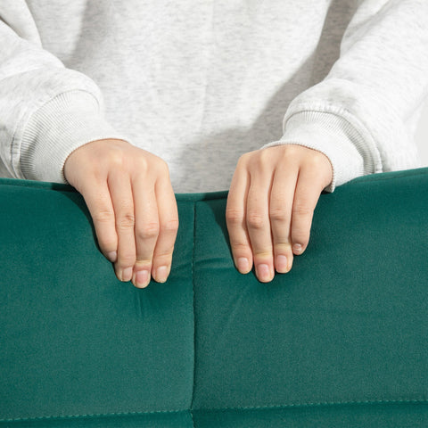 Rootz Rocking Chair - Velvet Cover - Armchair - Steel Frame - Complete Support - 71cm x 98cm x 101cm