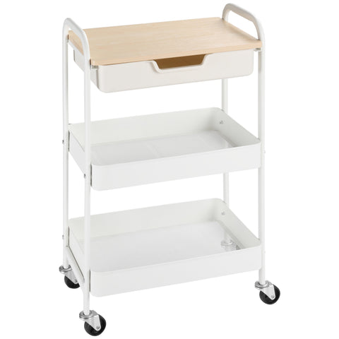 Rootz Kitchen Trolley - Serving Trolley - Storage Cart - Extra Storage - 43.9cm x 30.5cm x 75.6cm