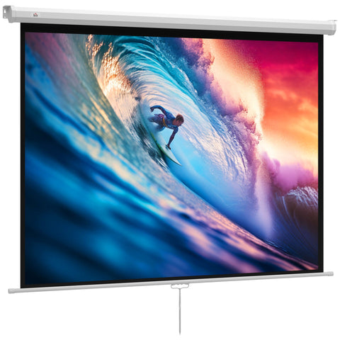 Rootz HD 4K Projection Screen - Home Cinema - Canvas Screen - 160° Viewing Angle - 171cm x 128cm