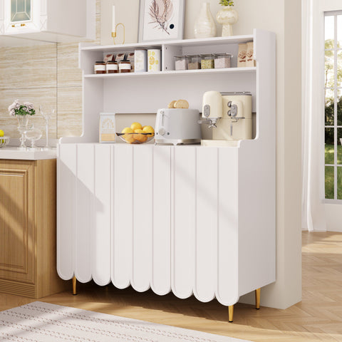 Rootz Modern Sideboard - Buffet Cabinet - Storage Console - Elegant Golden Legs - 120 x 40 x 150.8 cm
