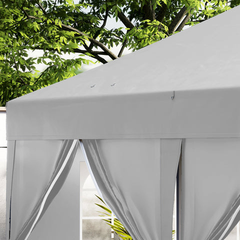 Rootz Garden Pavilion - Outdoor Folding Pavilion - Pop-Up Event Tent - UV Protection - 590cm x 295cm x 285cm - Grey