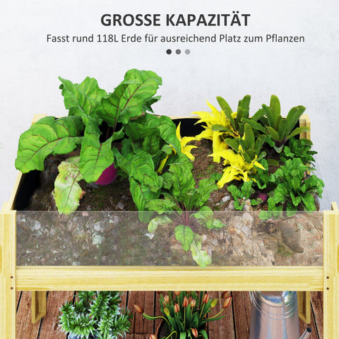 Rootz Raised Garden Bed - Plant Box - Flower Planter - Optimal Drainage - 110 x 50 x 80 cm