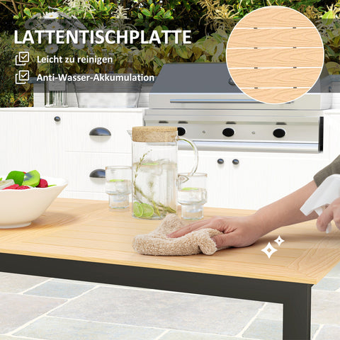 Rootz Garden Table for 6 - Buffet Table - Outdoor Dining Table - Weatherproof - 160x80x75cm