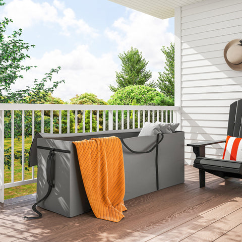 Rootz Garden Cushion Storage Bag - Support Bag - Protective Cover - Waterproof & UV Resistant - 200x60x75 cm - Grey