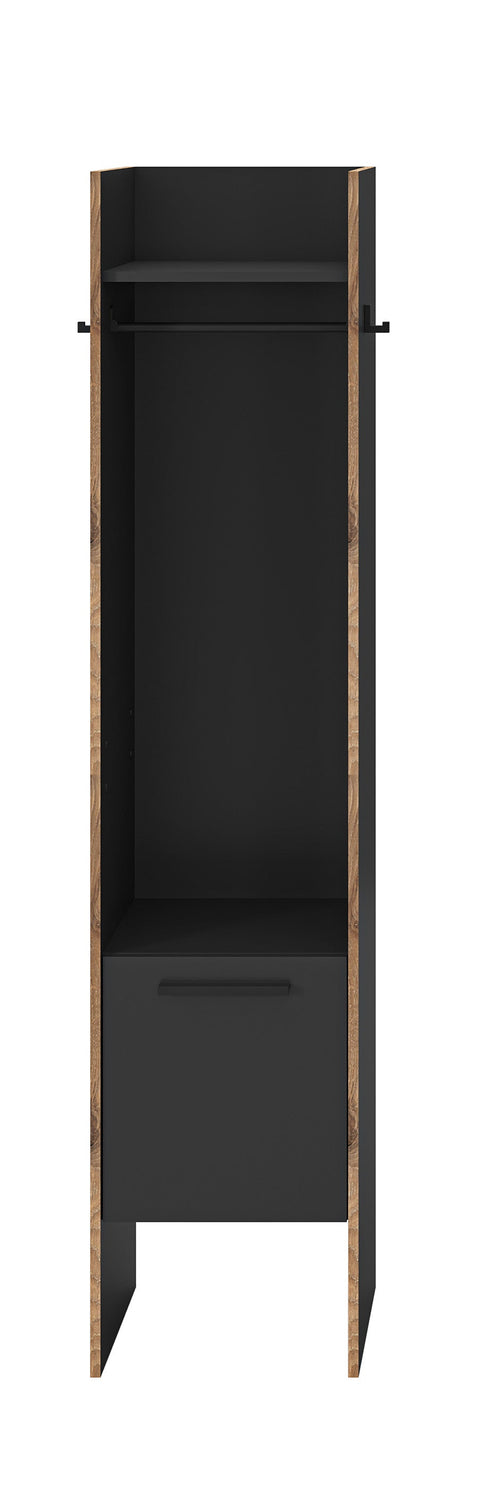 Rootz Wardrobe - Closet - Storage Unit - Black - 90kg Seat Capacity - 42x189x37cm