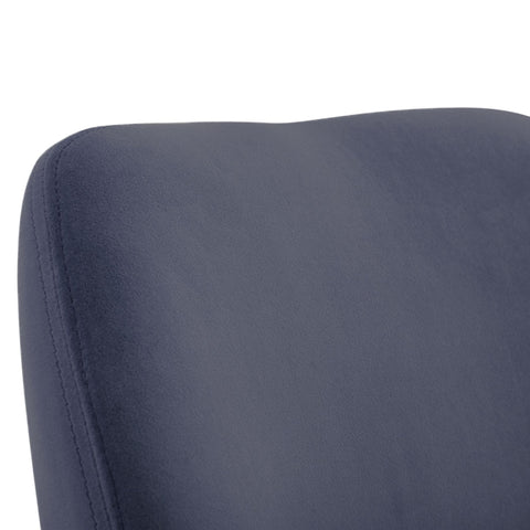 Rootz Dining Chair - Blue-Gray Velvet & Gold Metal - Kitchen Chair - Upholstered Chair - Comfort Padding, Secure Stand, Scratch-Resistant - 52cm x 45cm x 90cm