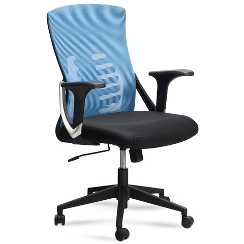 Rootz Modern Swivel Chair - Office Chair - Ergonomic Chair - Blue and Black - Rocking Mechanism - Adjustable Height - Lumbar Support - 94-104cm x 65cm x 65cm