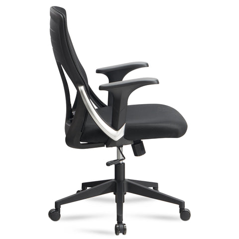 Rootz Moderne Draaistoel - Bureaustoel - Ergonomische stoel - Zwart - Schommelmechanisme - Verstelbare zithoogte - Lendensteun - Mesh hoes - 94-104cm x 65cm x 65cm