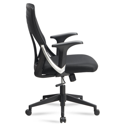 Rootz Modern Swivel Chair - Office Chair - Ergonomic Chair - Black - Rocking Mechanism - Adjustable Seat Height - Lumbar Support - Mesh Cover - 94-104cm x 65cm x 65cm
