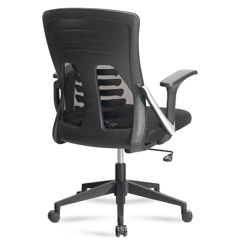 Rootz Modern Swivel Chair - Office Chair - Ergonomic Chair - Black - Rocking Mechanism - Adjustable Seat Height - Lumbar Support - Mesh Cover - 94-104cm x 65cm x 65cm