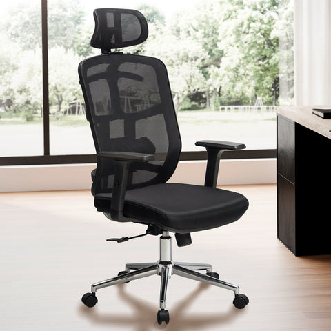 Rootz Modern Swivel Chair - Office Chair - Ergonomic Chair - Mesh Cover - Adjustable Lumbar Support - 120-130cm x 68cm x 68cm