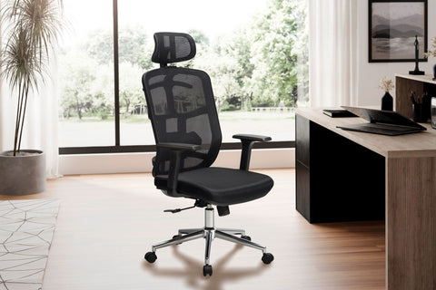 Rootz Modern Swivel Chair - Office Chair - Ergonomic Chair - Mesh Cover - Adjustable Lumbar Support - 120-130cm x 68cm x 68cm
