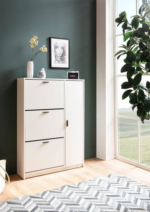 Rootz Large Shoe Cabinet - Modern Shoe Storage - Entryway Organizer - Ample Storage Space - 90cm x 120cm x 24cm