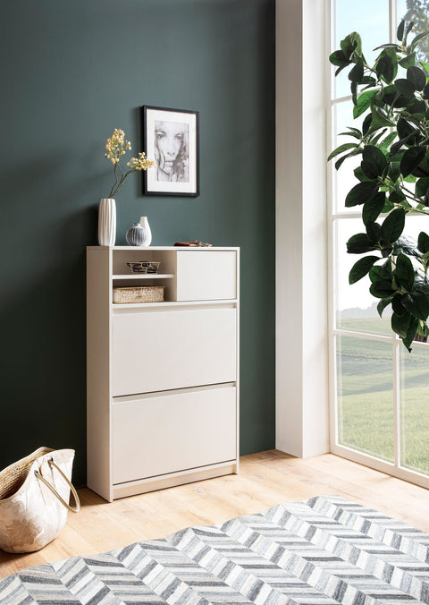 Rootz Modern Shoe Cabinet - Shoe Storage - Shoe Organizer - 3 Doors & Ample Storage - 71cm x 110cm x 24cm