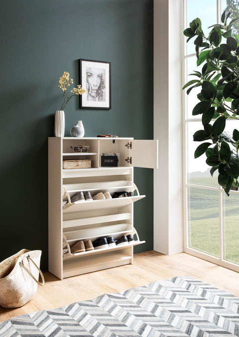Rootz Modern Shoe Cabinet - Shoe Storage - Shoe Organizer - 3 Doors & Ample Storage - 71cm x 110cm x 24cm