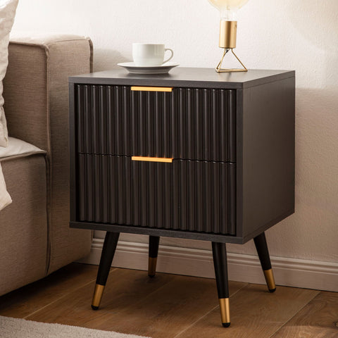 Rootz Night Box - Modern Bedside Table - Drawer Cabinet - Ample Storage - 43.5cm x 39cm x 56cm