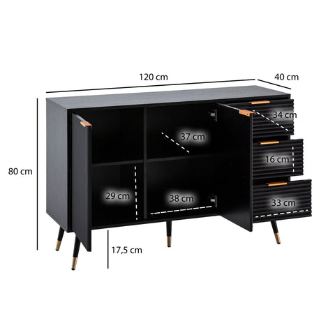 Rootz Stylish Chest of Drawers - Modern Dresser - Elegant Storage Unit - Ample Storage, Anti-Slip Design - 120cm x 80cm x 40cm