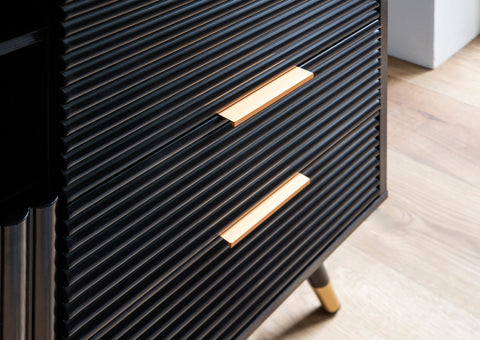 Rootz Stylish Chest of Drawers - Modern Dresser - Storage Solution - Slatted Design - 77cm x 97cm x 40cm