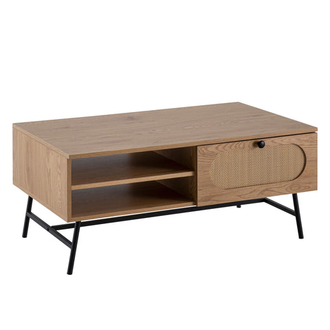 Rootz Rectangular Coffee Table - Modern Oak Decor Table - Storage Table - Large Storage - 100cm x 60cm x 45cm