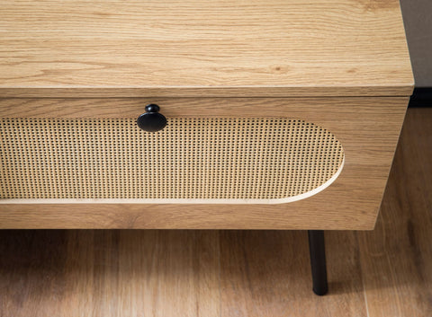 Rootz TV Base Cabinet - Modern TV Stand - Media Console - Elegant Weave Design - 100cm x 45cm x 40cm