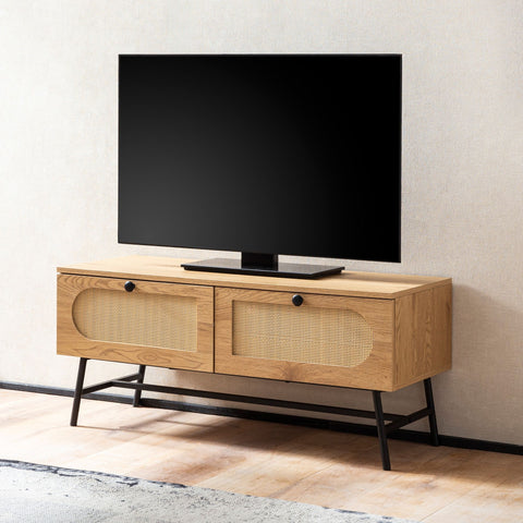 Rootz TV Base Cabinet - Modern TV Stand - Media Console - Elegant Weave Design - 100cm x 45cm x 40cm
