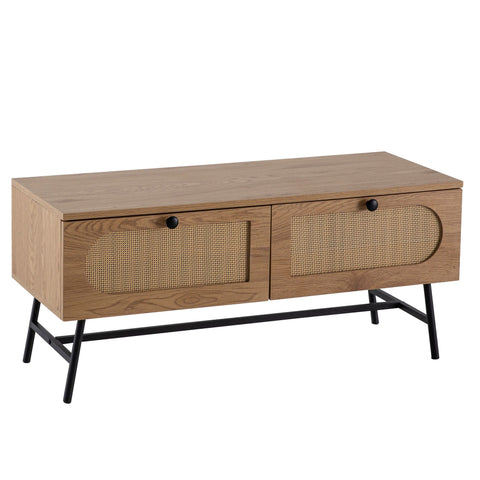Rootz TV Base Cabinet - Modern TV Stand - Media Console - Elegant Weave Design - 100cm x 45cm x 40cm