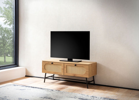 Rootz TV Base Cabinet - Modern TV Stand - Media Console - Elegant Weave Design - 100cm x 45cm x 40cm