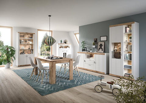 Rootz Sideboard Laredo - Solid Wood - White Matt - Spacious - 100cm x 40cm x 80cm