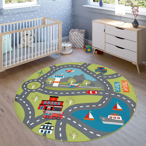 Play Street Rug – Creative Kids’ Room Carpet – Soft, Durable & Easy-Clean – City Map Design