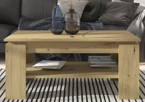 Rootz Titan Coffee Table - Wooden Material - Artisan Oak Replica - Sustainable Production - 100cm x 45cm x 60cm