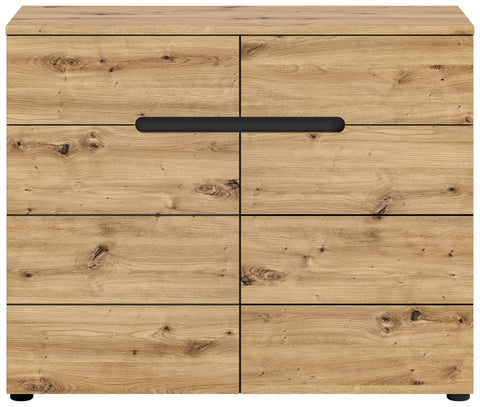 Rootz Canu Wardrobe - Dresser - Gray - Artisan Look - Space-Saving - 100x81x40 cm, Sustainable FSC Certified Furniture.