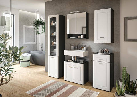 Rootz Bathroom Furniture Set - Wood Material - Gray - Timeless Design - FSC Certified - 4 Pieces - 120cm x 50cm x 150cm