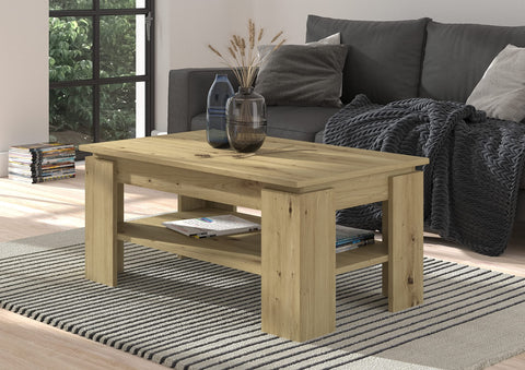Rootz Titan Coffee Table - Wooden Material - Artisan Oak Replica - Sustainable Production - 100cm x 45cm x 60cm