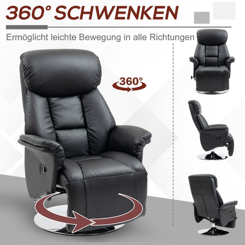 Rootz Relaxation Chair - Recliner Chair - Armchair - Ultimate Comfort - Faux Leather - 78cm x 80cm x 109cm