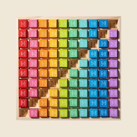 Rootz Wooden Multiplication Math Table Board - Educational Toy - Learning Tool - Durable & Safe - Interactive Learning - 48 x 48 cm