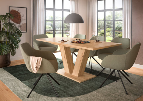 Rootz Extendable Dining Table - Brown- Chipboard Table - Durable - 150-190x76x80 cm - Easily Adjustable