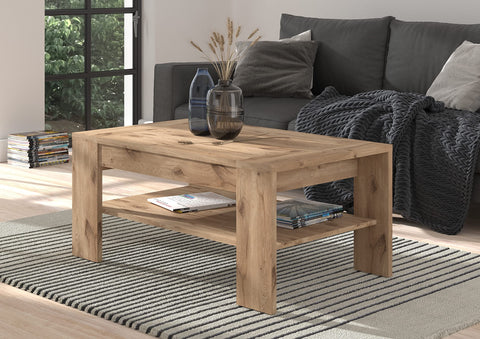 Rootz Titan Coffee Table - Nox Oak Nb - Wood Material - Modular Design - FSC Certified - Approx. 100 x 45 x 60 cm